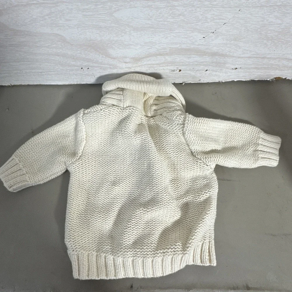 Gap chunky cable-knit pattern Cozy Cream Cable Knit Cardigan 0/3 M Big Buttons